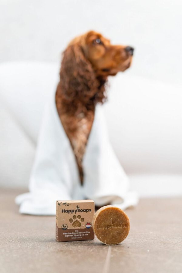 Happysoaps honden shampoo bar lange vacht